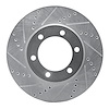 631-76124L Drilled/Slotted Brake Rotor [Silver], 2000-2007 Lexus/Toyota/Scion, Position: Front Left - image 1