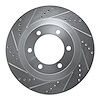 631-76126L Drilled/Slotted Brake Rotor [Silver], 2003-2009 Lexus/Toyota/Scion, Position: Front Left - image 1