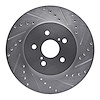 631-76129R Drilled/Slotted Brake Rotor [Silver], 2004-2009 Lexus/Toyota/Scion, Position: Front Right - image 1