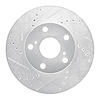 631-76133L Drilled/Slotted Brake Rotor [Silver], 2005-2015 Lexus/Toyota/Scion, Position: Front Left - image 1