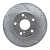 631-76133R Drilled/Slotted Brake Rotor [Silver], 2005-2015 Lexus/Toyota/Scion, Position: Front Right - image 1