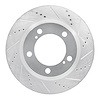 631-76140R Drilled/Slotted Brake Rotor [Silver], 2008-2021 Lexus/Toyota/Scion, Position: Front Right - image 1
