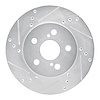631-76151L Drilled/Slotted Brake Rotor [Silver], Fits Select Lexus/Toyota/Scion, Position: Front Left - image 1