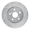 631-76153R Drilled/Slotted Brake Rotor [Silver], Fits Select Lexus/Toyota/Scion, Position: Front Right - image 1