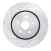 631-76160L Drilled/Slotted Brake Rotor [Silver], Fits Select Lexus/Toyota/Scion, Position: Front Left - image 1