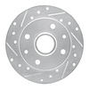 631-80000L Drilled/Slotted Brake Rotor [Silver], 1981-1985 Ford/Lincoln/Mercury/Mazda, Position: Rear Left - image 1