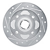 631-80002L Drilled/Slotted Brake Rotor [Silver], 1979-1982 Ford/Lincoln/Mercury/Mazda, Position: Front Left - image 1