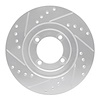 631-80010R Drilled/Slotted Brake Rotor [Silver], 1983-1987 Ford/Lincoln/Mercury/Mazda, Position: Front Right - image 1