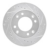 631-80012R Drilled/Slotted Brake Rotor [Silver], 1986-1988 Ford/Lincoln/Mercury/Mazda, Position: Front Right - image 1