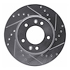 631-80013R Drilled/Slotted Brake Rotor [Silver], 1986-1991 Ford/Lincoln/Mercury/Mazda, Position: Front Right - image 1