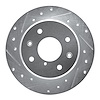 631-80014L Drilled/Slotted Brake Rotor [Silver], 1986-1988 Ford/Lincoln/Mercury/Mazda, Position: Rear Left - image 1
