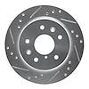 631-80015L Drilled/Slotted Brake Rotor [Silver], 1986-1991 Ford/Lincoln/Mercury/Mazda, Position: Rear Left - image 1