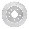 631-80015R Drilled/Slotted Brake Rotor [Silver], 1986-1991 Ford/Lincoln/Mercury/Mazda, Position: Rear Right - image 1