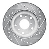 631-80016L Drilled/Slotted Brake Rotor [Silver], 1988-1992 Ford/Lincoln/Mercury/Mazda, Position: Front Left - image 1