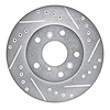 631-80016R Drilled/Slotted Brake Rotor [Silver], 1988-1992 Ford/Lincoln/Mercury/Mazda, Position: Front Right - image 1