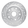 631-80017L Drilled/Slotted Brake Rotor [Silver], 1988-1992 Ford/Lincoln/Mercury/Mazda, Position: Rear Left - image 1
