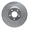 631-80018L Drilled/Slotted Brake Rotor [Silver], 1988-1991 Ford/Lincoln/Mercury/Mazda, Position: Front Left - image 1