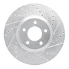 631-80018R Drilled/Slotted Brake Rotor [Silver], 1988-1991 Ford/Lincoln/Mercury/Mazda, Position: Front Right - image 1