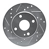 631-80022L Drilled/Slotted Brake Rotor [Silver], 1990-1993 Ford/Lincoln/Mercury/Mazda, Position: Front Left - image 1