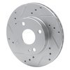 631-80022L Drilled/Slotted Brake Rotor [Silver], 1990-1993 Ford/Lincoln/Mercury/Mazda, Position: Front Left - image 2