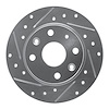 631-80023L Drilled/Slotted Brake Rotor [Silver], 1990-1993 Ford/Lincoln/Mercury/Mazda, Position: Rear Left - image 1