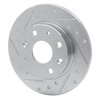 631-80023L Drilled/Slotted Brake Rotor [Silver], 1990-1993 Ford/Lincoln/Mercury/Mazda, Position: Rear Left - image 2