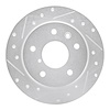 631-80024L Drilled/Slotted Brake Rotor [Silver], 1989-1991 Ford/Lincoln/Mercury/Mazda, Position: Rear Left - image 1