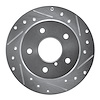 631-80024R Drilled/Slotted Brake Rotor [Silver], 1989-1991 Ford/Lincoln/Mercury/Mazda, Position: Rear Right - image 1