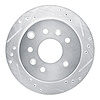 631-80026R Drilled/Slotted Brake Rotor [Silver], 1990-1991 Ford/Lincoln/Mercury/Mazda, Position: Rear Right - image 1