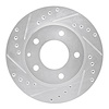631-80028L Drilled/Slotted Brake Rotor [Silver], 1993-2003 Ford/Lincoln/Mercury/Mazda, Position: Front Left - image 1