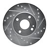 631-80030R Drilled/Slotted Brake Rotor [Silver], 1994-2002 Ford/Lincoln/Mercury/Mazda, Position: Front Right - image 1