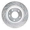 631-80032R Drilled/Slotted Brake Rotor [Silver], 1993-1995 Ford/Lincoln/Mercury/Mazda, Position: Rear Right - image 1