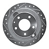 631-80033L Drilled/Slotted Brake Rotor [Silver], 1995-2002 Ford/Lincoln/Mercury/Mazda, Position: Rear Left - image 1