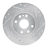 631-80034R Drilled/Slotted Brake Rotor [Silver], 1999-2003 Ford/Lincoln/Mercury/Mazda, Position: Front Right - image 1