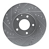 631-80035L Drilled/Slotted Brake Rotor [Silver], 2001-2002 Ford/Lincoln/Mercury/Mazda, Position: Front Left - image 1