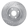 631-80036L Drilled/Slotted Brake Rotor [Silver], 2001-2005 Ford/Lincoln/Mercury/Mazda, Position: Front Left - image 1