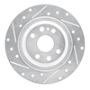 631-80037L Drilled/Slotted Brake Rotor [Silver], 2001-2005 Ford/Lincoln/Mercury/Mazda, Position: Rear Left - image 1