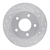 631-80039R Drilled/Slotted Brake Rotor [Silver], 2004-2013 Ford/Lincoln/Mercury/Mazda, Position: Rear Right - image 1