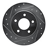 631-80040L Drilled/Slotted Brake Rotor [Silver], 2004-2013 Ford/Lincoln/Mercury/Mazda, Position: Rear Left - image 1
