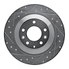 631-80046L Drilled/Slotted Brake Rotor [Silver], 2006-2007 Ford/Lincoln/Mercury/Mazda, Position: Rear Left - image 1