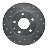 631-80049L Drilled/Slotted Brake Rotor [Silver], 2014-2016 Ford/Lincoln/Mercury/Mazda, Position: Rear Left - image 1