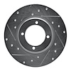 631-80054L Drilled/Slotted Brake Rotor [Silver], 1974-1984 Ford/Lincoln/Mercury/Mazda, Position: Front Left - image 1