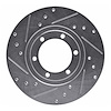 631-80056L Drilled/Slotted Brake Rotor [Silver], 1986-1993 Ford/Lincoln/Mercury/Mazda, Position: Front Left - image 1