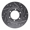 631-80056R Drilled/Slotted Brake Rotor [Silver], 1986-1993 Ford/Lincoln/Mercury/Mazda, Position: Front Right - image 1