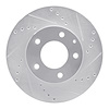 631-80060R Drilled/Slotted Brake Rotor [Silver], 1992-1995 Ford/Lincoln/Mercury/Mazda, Position: Front Right - image 1