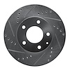 631-80062L Drilled/Slotted Brake Rotor [Silver], 1995-2006 Ford/Lincoln/Mercury/Mazda, Position: Front Left - image 1
