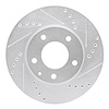 631-80062R Drilled/Slotted Brake Rotor [Silver], 1995-2006 Ford/Lincoln/Mercury/Mazda, Position: Front Right - image 1