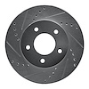 631-80063L Drilled/Slotted Brake Rotor [Silver], 1996-1998 Ford/Lincoln/Mercury/Mazda, Position: Front Left - image 1