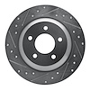 631-80064L Drilled/Slotted Brake Rotor [Silver], 2006-2015 Ford/Lincoln/Mercury/Mazda, Position: Rear Left - image 1