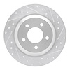 631-80064R Drilled/Slotted Brake Rotor [Silver], 2006-2015 Ford/Lincoln/Mercury/Mazda, Position: Rear Right - image 1